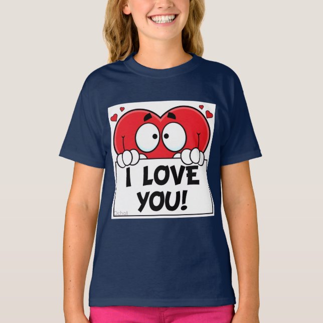 Camiseta Corazón de dibujos animados (Anverso)