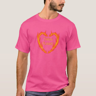 Camiseta Corazón de doble llama de fuego