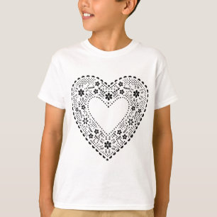 Camiseta Corazón de encaje negro