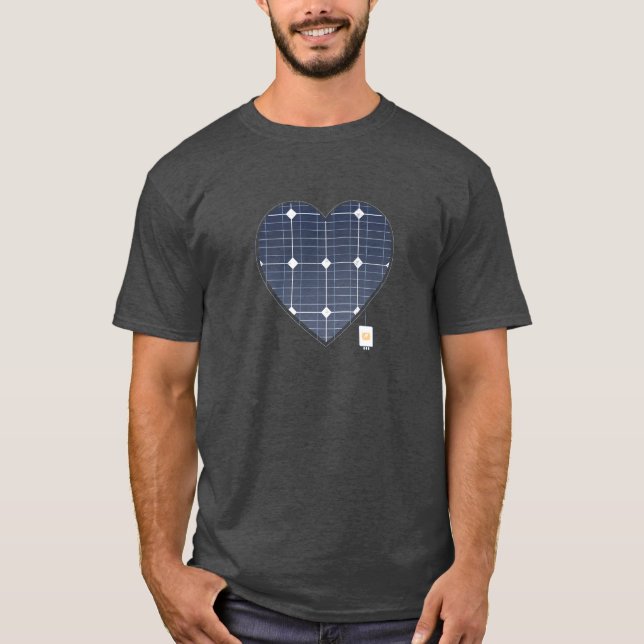 CAMISETA CORAZÓN DE ENERGÍA DEL PANEL SOLAR (Anverso)