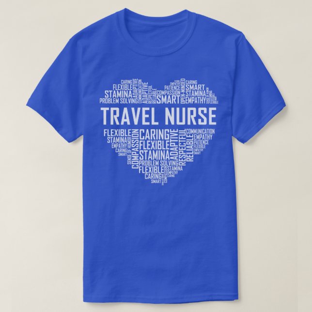Camiseta Corazón de enfermera de viaje (Diseño del anverso)
