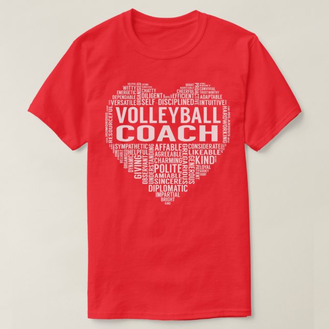 Camiseta Corazón de entrenador de voleibol (Diseño del anverso)