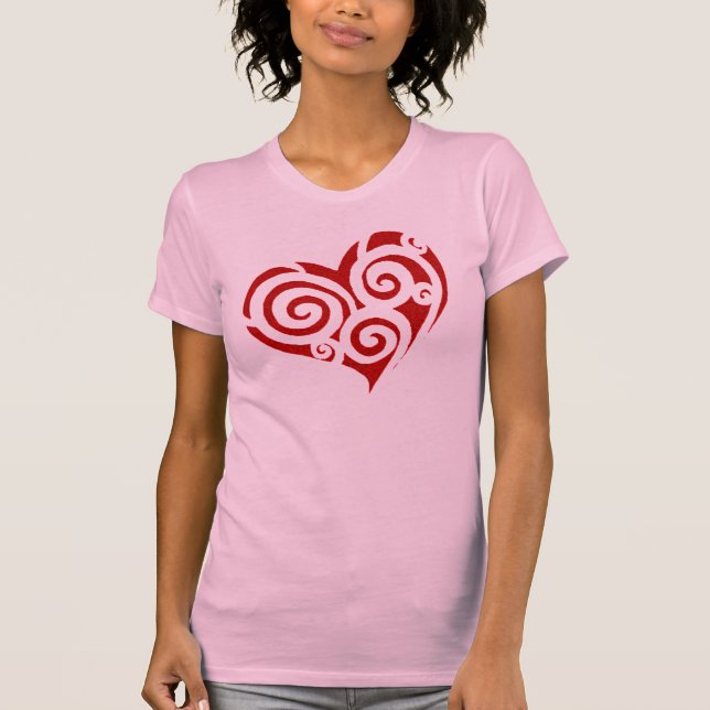 Camiseta Corazón de espirales, "amor loco " (Anverso)