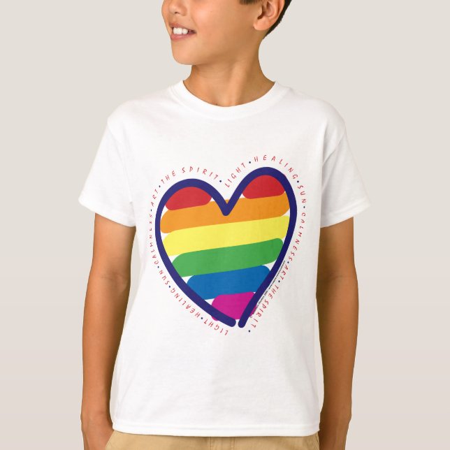 Camiseta Corazón de espíritu del orgullo gay (Anverso)