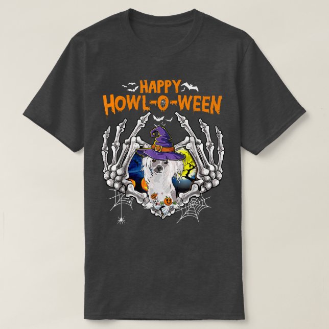 Camiseta Corazón de esqueleto de cresta china feliz aul de  (Diseño del anverso)