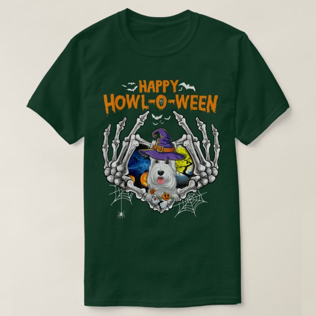Camiseta Corazón de esqueleto del Terrier escocés Feliz How (Diseño del anverso)