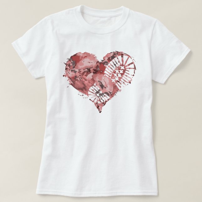 Camiseta corazón de estómago de arranque (Diseño del anverso)