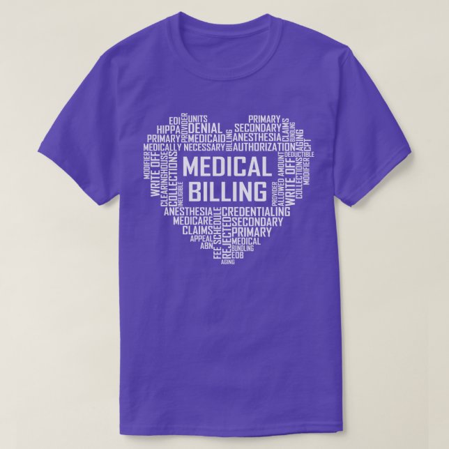 Camiseta Corazón de facturación médica (Diseño del anverso)