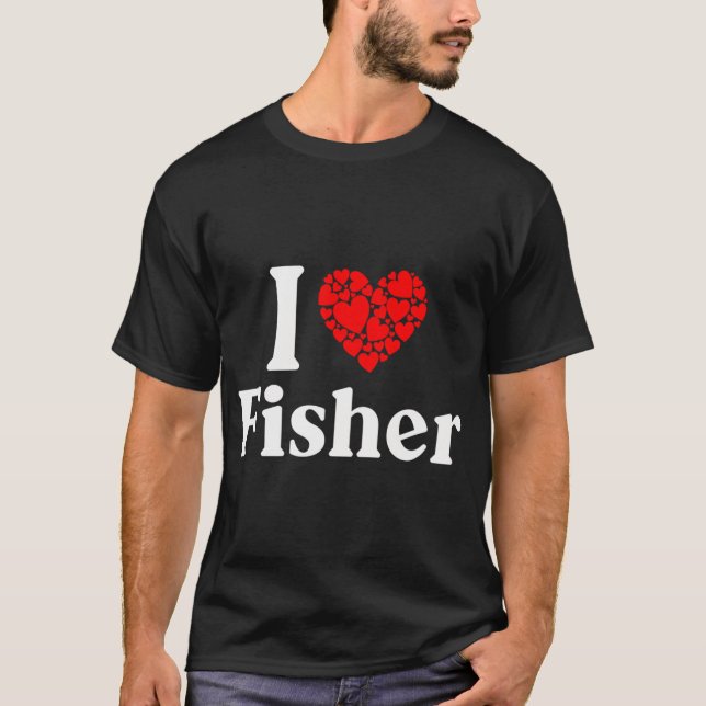 Camiseta Corazón de Fisher - Amo Fisher (Anverso)