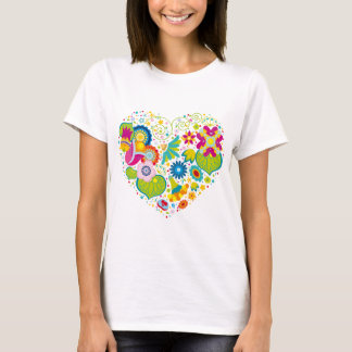 Camiseta Corazón de flores