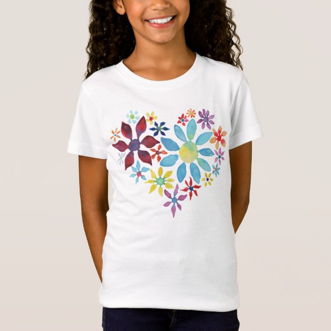 Camiseta Corazón de flores (Anverso)