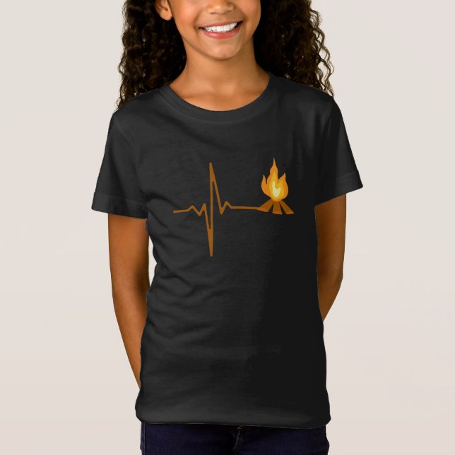 Camiseta Corazón de fogata Camping (Anverso)