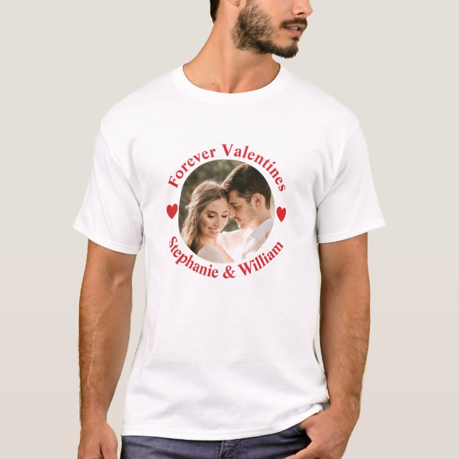 Camiseta Corazón de fotos románticas el día de San Valentín (Anverso)