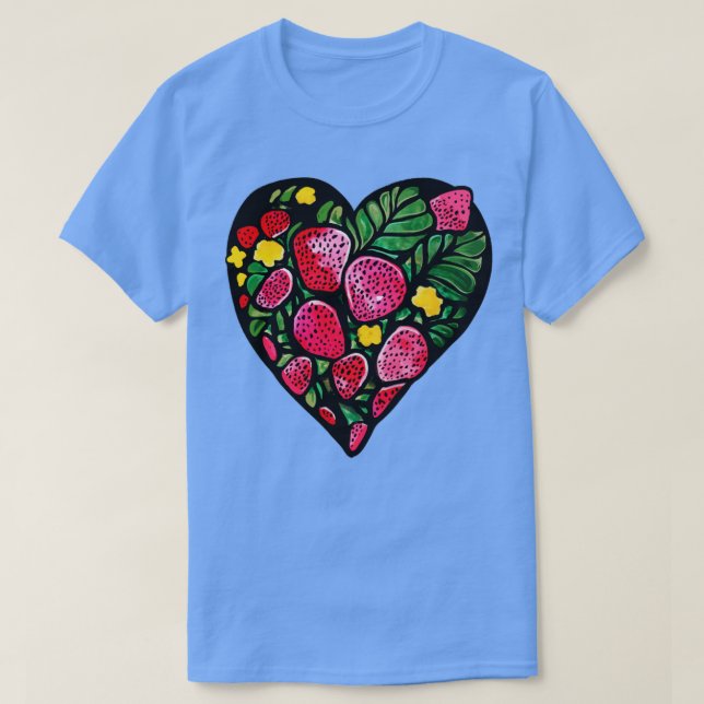 Camiseta Corazón de fresa (Diseño del anverso)