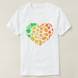 Camiseta Corazón de frutas y verduras - Gran Regalo Vegan