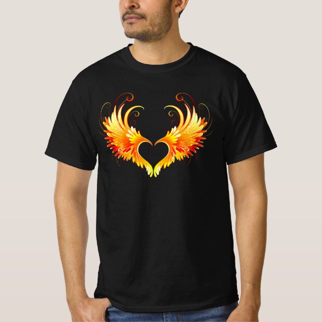 Camiseta Corazón de Fuego Ángel con Alas (Anverso)