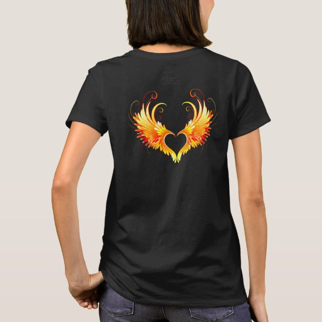 Camiseta Corazón de Fuego Ángel con Alas (Reverso)