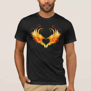 Camiseta Corazón de fuego angélico con alas