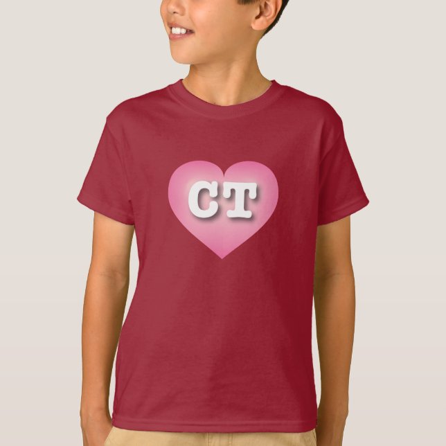 Camiseta Corazón de Funda Rosa de Connecticut - Amo el CT (Anverso)