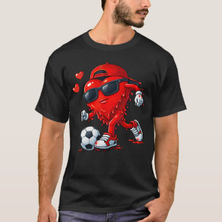 Camiseta Corazón de fútbol de San Valentín goteo deporte am