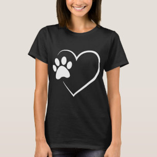 Camiseta Corazón de garra de perro - Regalo de amante de pe