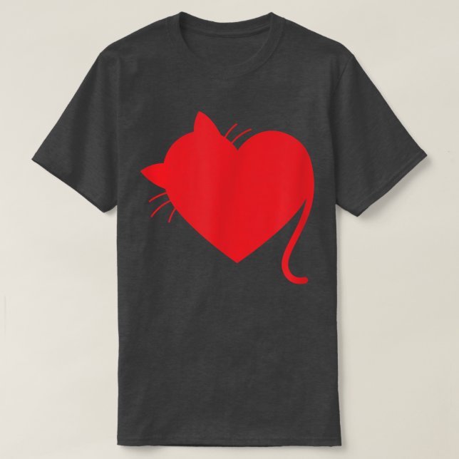 Camiseta Corazón de gato  (Diseño del anverso)