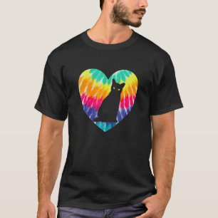 Camiseta Corazón De Gato Bombay Con Ie Dye Print Para Gatos
