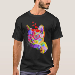 Camiseta Corazón de gato de mentón lindo, gato de decoració