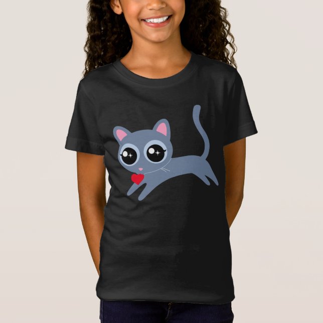 Camiseta Corazón de gato Kitty (Anverso)