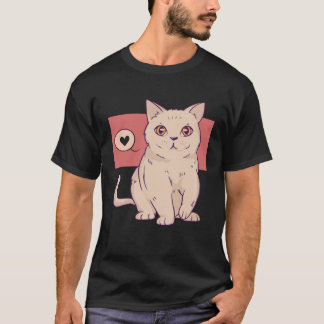Camiseta corazón de gato lindo
