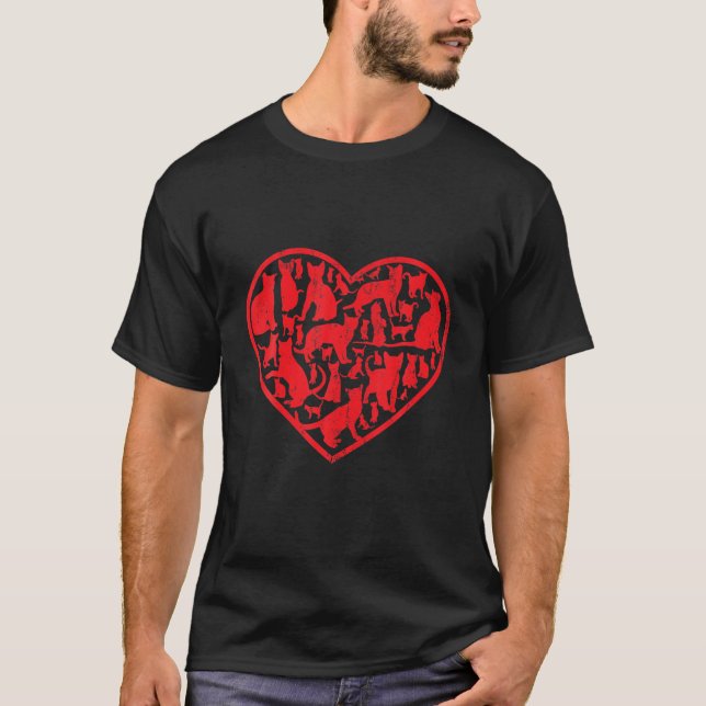Camiseta Corazón De Gato Para El Día de San Valentín De Gat (Anverso)
