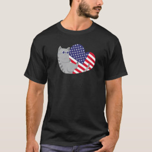 Camiseta Corazón de gato patriotismo nosotros 4 de julio ba