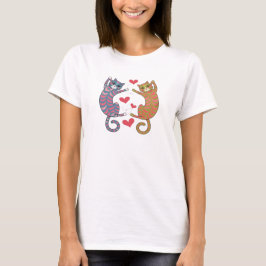 Camiseta corazón de gatos