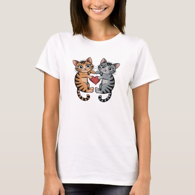 Camiseta Corazón de gatos (Anverso)