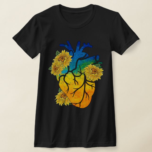 Camiseta Corazón de girasol Ucrania Bandera ucraniana se ap (Distribución)