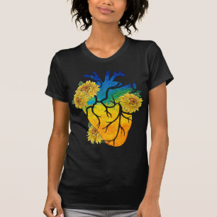 Camiseta Corazón de girasol Ucrania Bandera ucraniana se ap