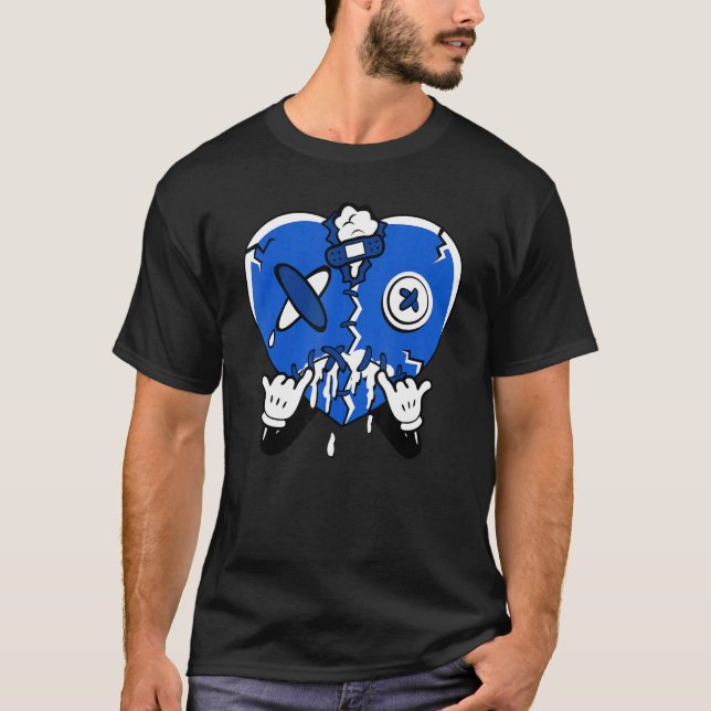 Camiseta Corazón de goteo Streetwear Racer Azul 5s Coincide (Anverso)
