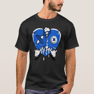 Camiseta Corazón de goteo Streetwear Racer Azul 5s Coincide