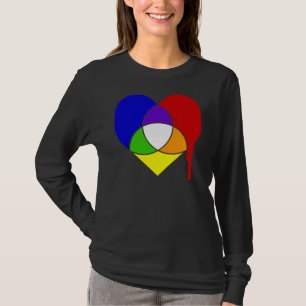 Camiseta corazón de gráfico de colores