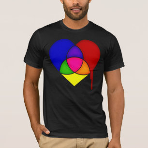 Camiseta corazón de gráfico de colores