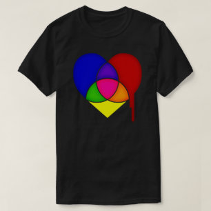 Camiseta corazón de gráfico de colores