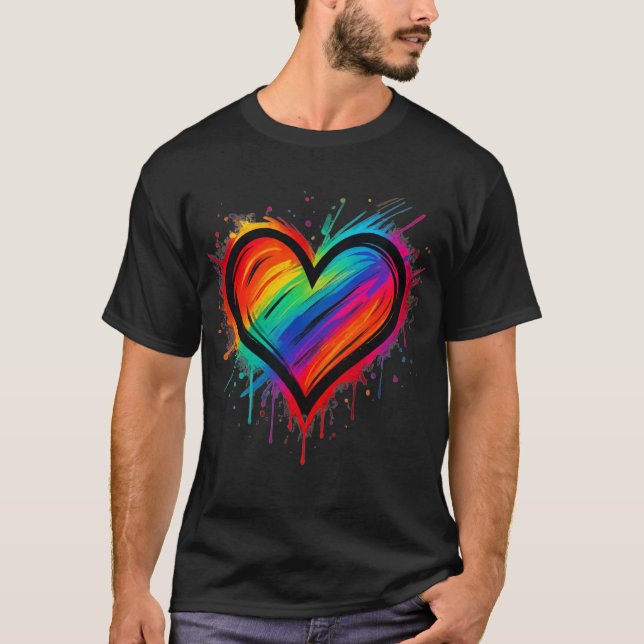 Camiseta Corazón de grafiti de Amor Gana (Anverso)