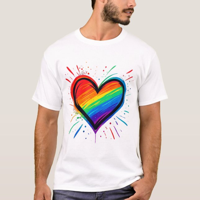 Camiseta Corazón de grafiti de Amor Gana (Anverso)