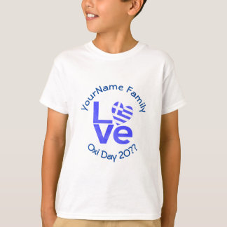 Camiseta Corazón de Grecia Bandera Azul AMOR Personalizado
