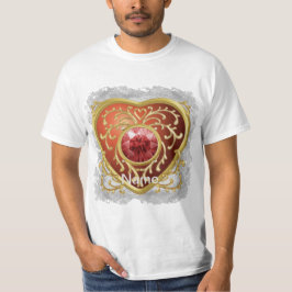 Camiseta Corazón de Hada con Joyas Falsas Rojas