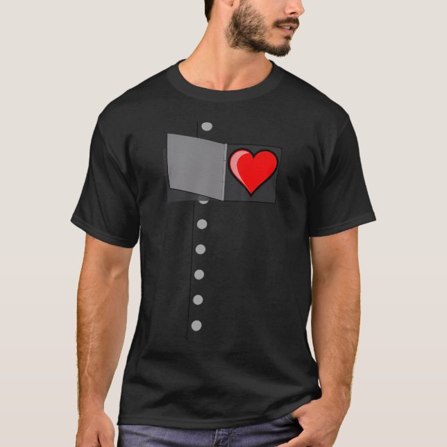 Camiseta Corazón de Hombre Tin -Oz Tinman Halloween Vestido (Anverso)