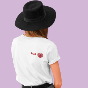 Camiseta Corazón de Huella Dactilar Roja de Amour