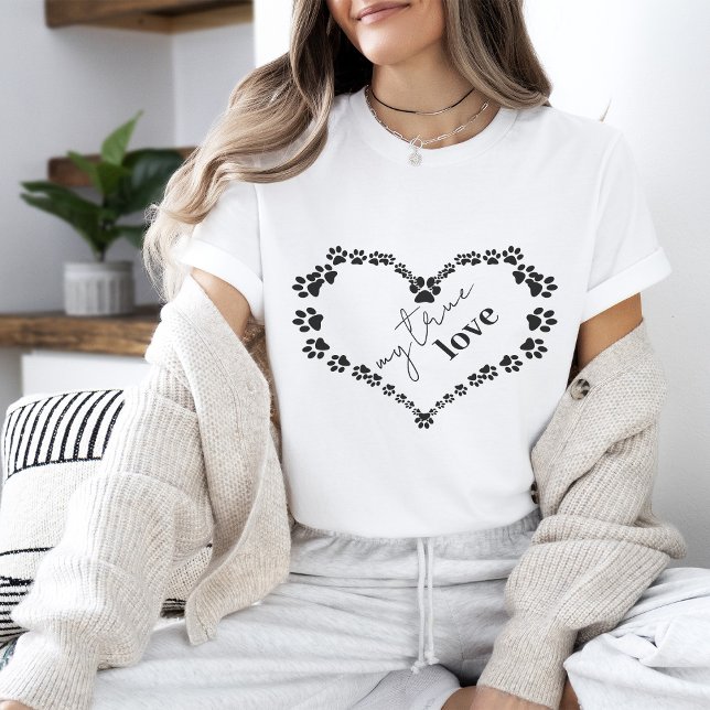 Camiseta Corazón de Huella de Mascota | Mi Verdadero Amor (Subido por el creador)