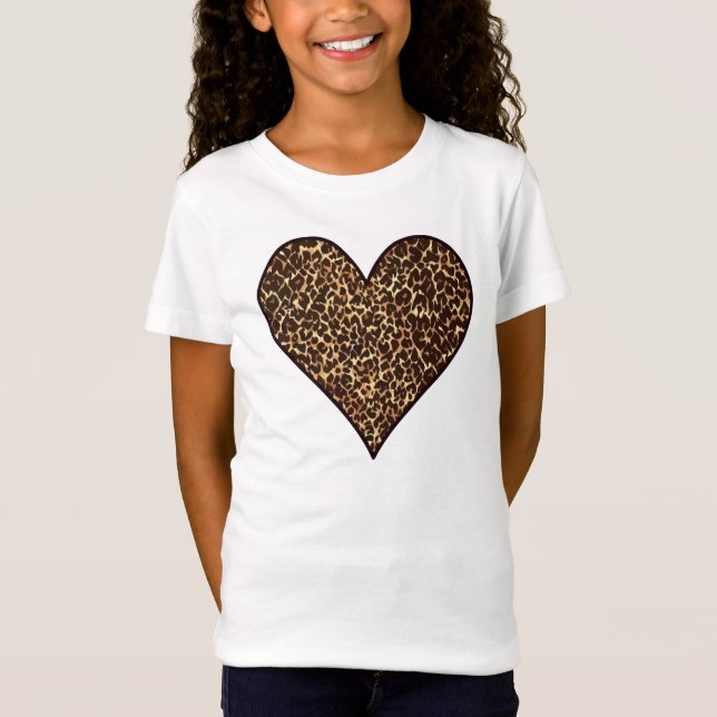 Camiseta Corazón de impresión de chita (Anverso)