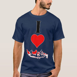 Camiseta Corazón de Indonesia vertical amo a la nación indo